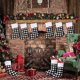thumbnail image 4 of medias navideñas de 38 cm con diseño de búfalo a cuadros, clásicas, para colgar en la chimenea, para decoración de fiestas navideñas familiares (negro y blanco), 4 of 5