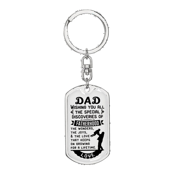 Wishing You All Stainless Steel or 18k Gold Premium Swivel Dog Tag Keychain