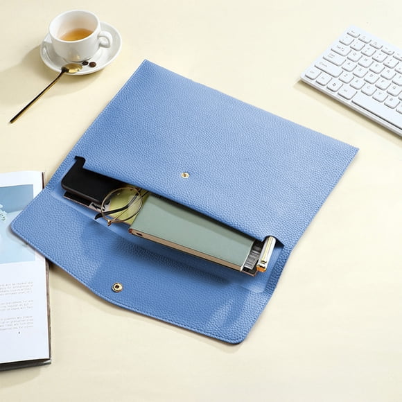 File Folders Waterproof Leather Envelopes Case Folder Document Case Bag Pouch File Bag Document Storage Document Holders With Removable Hand Strap