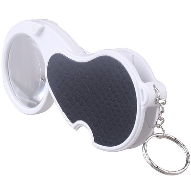 Lupa plegable de bolsillo con luz para leer monedas y manualidades.