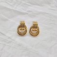 thumbnail image 2 of Golden Statement Irregular Hoop Earrings For Multilayer Dangle Drop Earrings Modern Abstract Geometric Design, 2 of 3