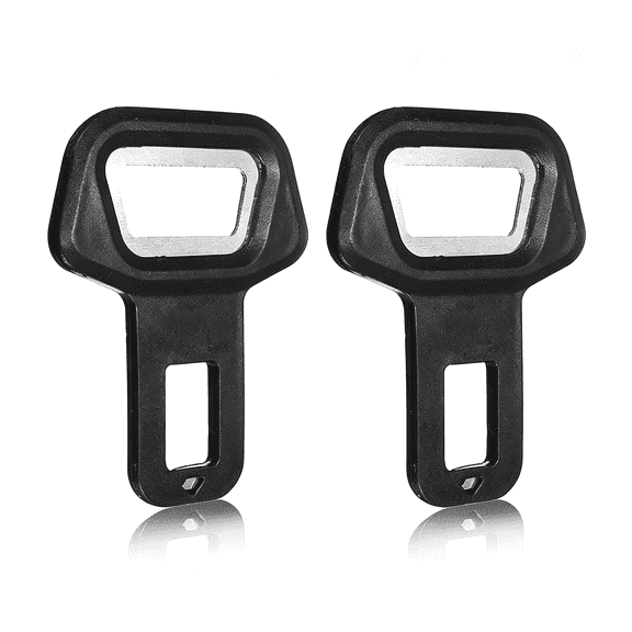 RIONIMA Seat Belt Buckle with Bottle Opener, Pack of 2, Seat Belt Connector in Black, for All Car Brands, Car Belt Buckle Clip - Seat Belt Clips