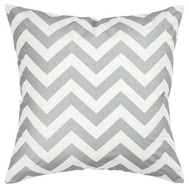 HomeRoots 403188 Silver & Ivory Chevron Down Filled Throw Pillow