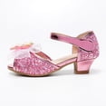 thumbnail image 5 of Gubotare Kids Dress Shoes Girls Girls Dress Shoes Toddler Kids Heels Sandals Ankle Strap Wedding Party Girl Shoes (Pink,Big Kids 3.5), 5 of 6