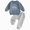 outfits001-Blue, variant on NOLDARES Kids Toddler Outfits 2Pcs Long Sleeve Graphic Round Neck Sweatshirt Sweatpants Casual Fall Winter Clothes Set Size:6-12 M,Beige