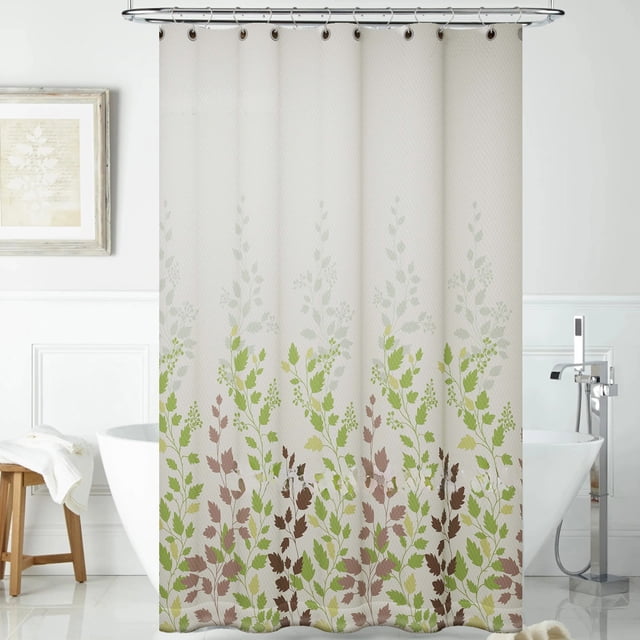 Danhjin Bathroom Rugs Cute Printed Polyester Shower Curtain Water-repellent And Leaf Molds Counteractive Soft Fabric Shower Curtain Suitable for Bathroom And Toilet Partitions