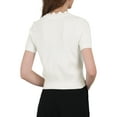 thumbnail image 3 of INSPIRE CHIC Women's Summer V Neck Short Sleeve Knit Cropped Sweaters Cardigan L White, 3 of 5