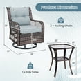 thumbnail image 3 of Costway 3 PCS Patio Furniture Set Rocking Chairs Set of 2 with Glass Top Side Table, 3 of 10