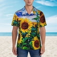 thumbnail image 4 of Lsque Landscape With Sunflowers pattern Hawaiian Shirt for Men, Unisex Summer Beach Casual Short Sleeve Button Down Shirts-X-Large, 4 of 9