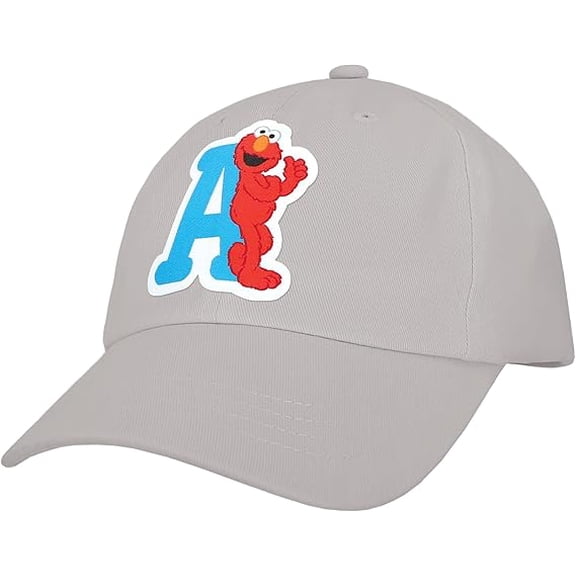 Sesame Street Elmo & Abby Kids Toddler Cap with Initial, Toddler Boys Hat, Youth Girl Baseball Cap, Cute Toddler Baseball Cap