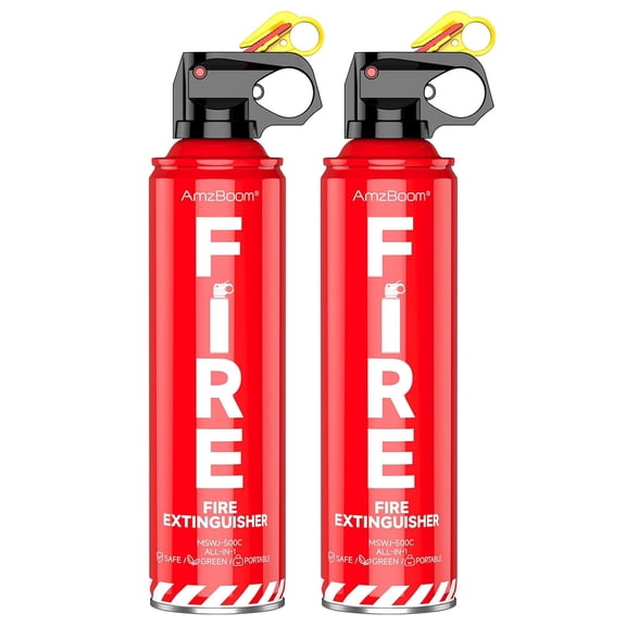 2-Pack Fire Extinguisher for Home, Kitchen, Car, and Grill with Mounting Bracket– Extinguishing Spray, Compact A, B, C, K – Eco-Friendly, Prevents Reignition.
