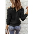 thumbnail image 3 of Women's Black Strapped Cut out Shoulder Turtleneck Sweater, 3 of 26
