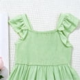 thumbnail image 4 of KPOPLK Toddler Girl Summer Dress Tie Strap Sleeveless Boho Sundress Beach Dresses for Baby Girls 12M-6Y(8-9 Years,Green), 4 of 4