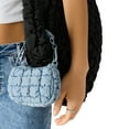 thumbnail image 5 of No Boundaries Women's Mini Quilted Hobo Bag Charm, Platinum, 5 of 6