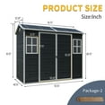 thumbnail image 6 of Roninkier 4x8 ft Resin Outdoor Storage Shed with Floor，2 Windows and Doors for Patio, Black, 6 of 8