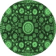thumbnail image 1 of Ahgly Company Indoor Round Oriental Emerald Green Traditional Area Rugs, 3' Round, 1 of 4