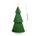 thumbnail image 3 of Twisted Christmas Tree Flameless LED Candle, Ribbed Green Paraffin Wax, 8.77 x 4.13 x 4.13 in, Uses 2 AA Batteries, 3 of 6