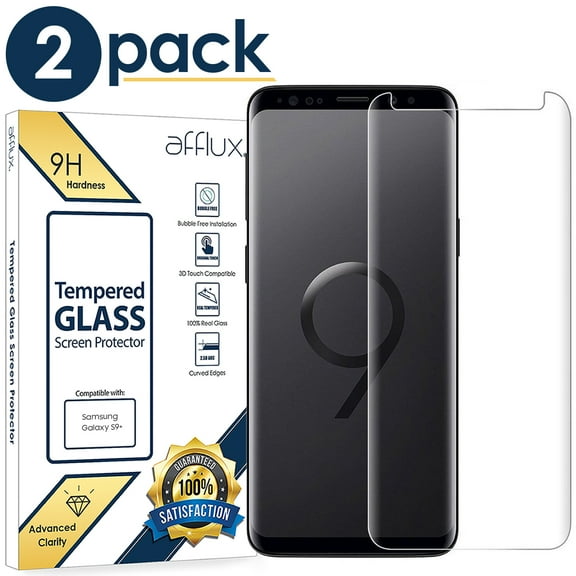 FreedomTech Galaxy S9 Plus Screen Protectorã€2 Packã€‘Tempered Glass Full Coverage 9H Hardness Anti-Scratch Anti-Bubble 3D Curved Tempered Glass Screen Protector Compatible with Samsung Galaxy S9 