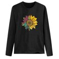 thumbnail image 4 of Pompotops T-shirt Décontracté Imprimé pour Femmes Col Rond Manches Longues Blouse, 4 of 5