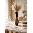 thumbnail image 4 of AeraVida Nature Inspired Native Versatile Hand Carved Lines Brown and Black Mango Tree Wooden Flower Vase Tropical Home Decor Gifts, 4 of 6