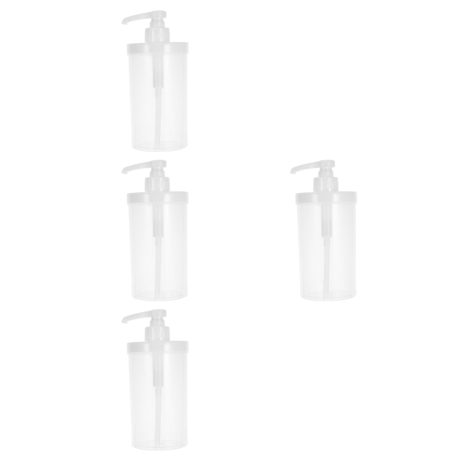 Raindrops Hand Press Syrup Dispenser Set of 4 Plastic Bottles for Coffee Bar Easy to Use and Refill