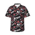 thumbnail image 1 of Balery Vintage Skull Casino Camisas hawaianas de manga corta para hombre, camisas playeras de corte holgado, camisas de vacaciones con botones,3X-Large, 1 of 7