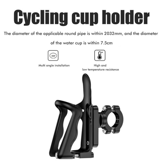 Portabotellas para bicicleta, portabotellas giratorio de 360 grados para bicicletas, portabotellas ajustable para bicicleta con adaptador para biciclet