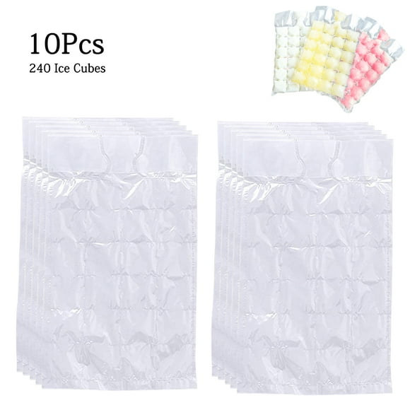 TFixol 10Pcs Disposable Ice Cube Bags Self-sealing Clear Ice Mold Fridge Freezer Ice Maker