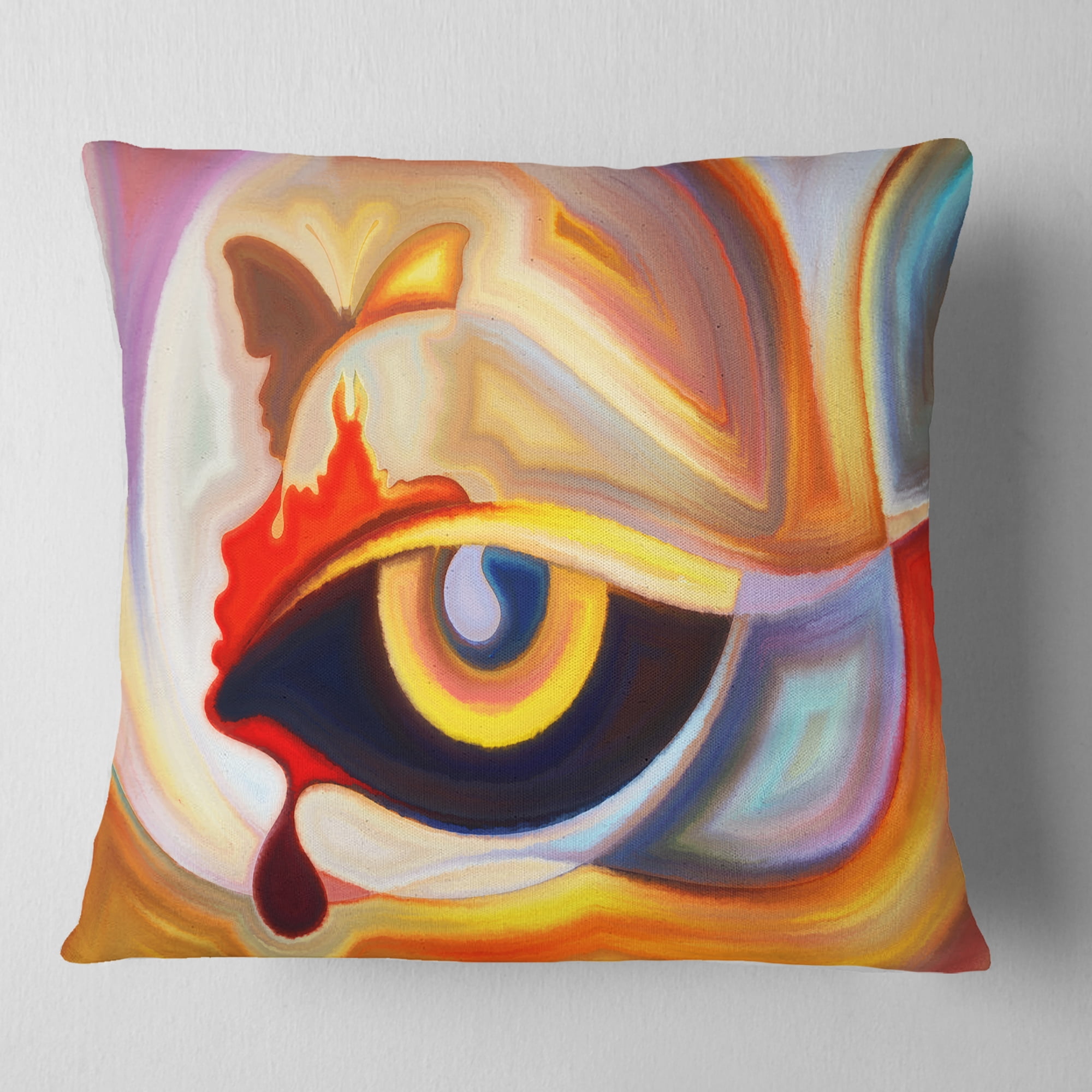 Designart Eye s Intuition - Abstract Throw Pillow - 16x16