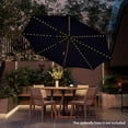 thumbnail image 3 of PetFurnishn 10 FT Solar Patio Umbrella with 112 LED Light, Outdoor Umbrella with Tilt Adjustment, Crank System, 8 Metal Ribs & Vented Top, Deck Table Market Umbrella for Garden Pool Deck Yard, 3 of 10