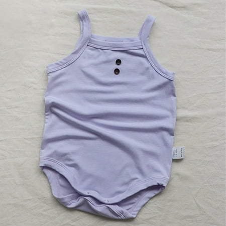 

Boys Clothing Baby Girls Boys Cotton Summer Solid Sleeveless Romper Bodysuit Clothes