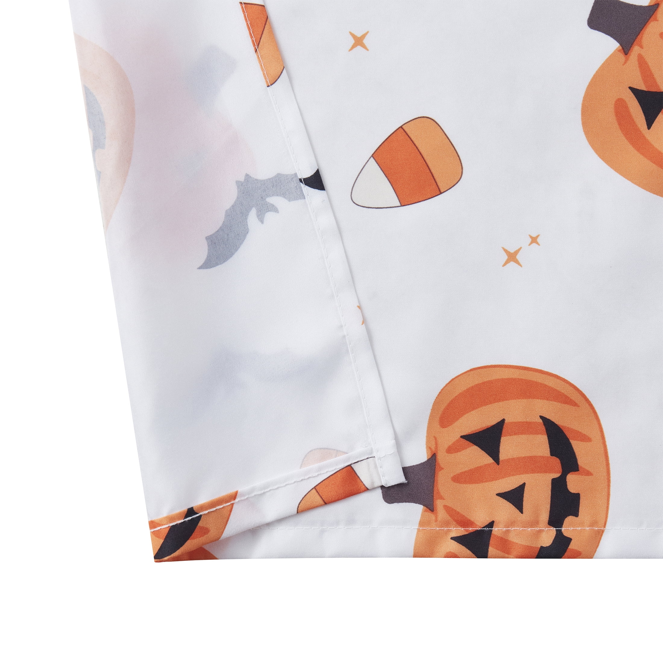 Way to Celebrate! White/Orange Jack O'Lantern Shower Curtain, 72" x 72