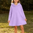 thumbnail image 2 of XYAIYT Long Sleeve Dresses for Girls Solid Color Long Sleeve Knee Length Dress Comfy Lightweight Kids Clothes, 2 of 6