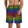 thumbnail image 2 of Uemuo Dragon Scales Pattern Men's Swim Trunks Hawaiian Beach Bathing Suit Swimsuits Beach Quick-Dry Shorts with Pockets-Large, 2 of 9