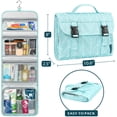 thumbnail image 2 of PAVILIA Travel Hanging Toiletry Bag for Women Men, Large Capacity Makeup Bag Kit, Waterproof Cosmetic Storage Organizer Case for Bathroom Shower, Teal Chevron, 2 of 8