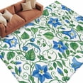 thumbnail image 2 of Rectangle Rug 6x9ft Area Rug,Farm Morning Glory Ombre Blue Area Rugs for Living Room Bedroom,Green Leaves Plant Floor Mat Non-Slip Non-Shedding Carpet Indoor Accent Rugs, 2 of 9