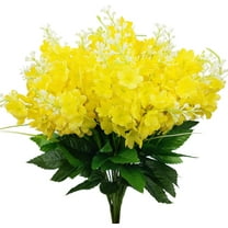 Sinhoon 6pcs Artificial Silk Flowers Fake Hyacinth Floral Plants Arrangements Outdoor Indoor Home Garden Hotel Wedding (Yellow)