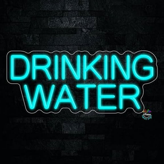 Drinking Water LED Neon Sign 24"L x 10"H #32235