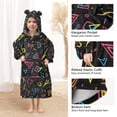thumbnail image 3 of FORMRS Wearable Blanket Hoodie with Sleeves for Kids Cozy Flannel Sweatshirt, Black Neon Lightning, 3 of 7