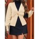 thumbnail image 5 of Cárdigan de Punto para Mujer, Larga, Cuello en V, Suéter de una Sola Hoja con Botones, Ropa de Abrigo Beige L, 5 of 9
