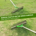thumbnail image 7 of Thatch Rake, 15 Inch Wide Dethatcher Rake, Robust Lawn Dethatcher for Cleaning Dead Grass, Efficient Steel Metal Rake with Handle, Thatching Rake for Garden,Yard, Lawn Loosening Soil Rake.(Green), 7 of 7