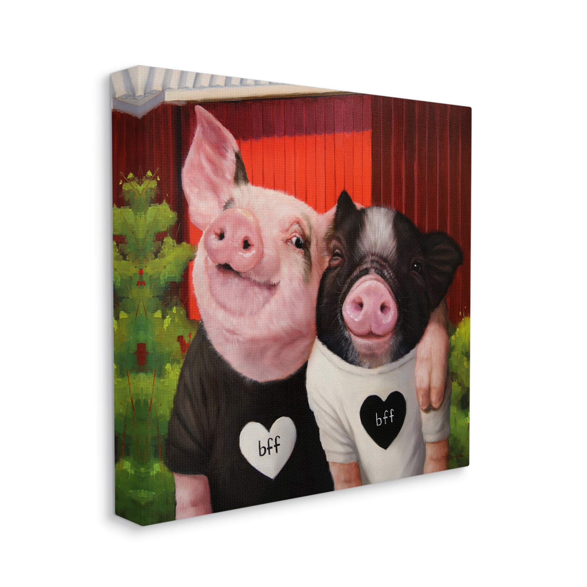 Stupell Industries Best Friends Forever Farm Pigs Happy Fun Animals, 17 x 17, Design by Lucia Heffernan