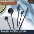 thumbnail image 5 of Bestdin Silverware Set, 20-Piece Stainless Steel Flatware set, Tableware Cutlery Set Service for 4, Utensils for Kitchens, Dishwasher Safe, Black, 5 of 8
