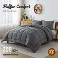 thumbnail image 2 of KINMEROOM Twin XL / Full Size 3-Piece All-Season Down Alternative Comforter Set Dark Gray (Comforter and Pillowcase Bedding Set), 2 of 8