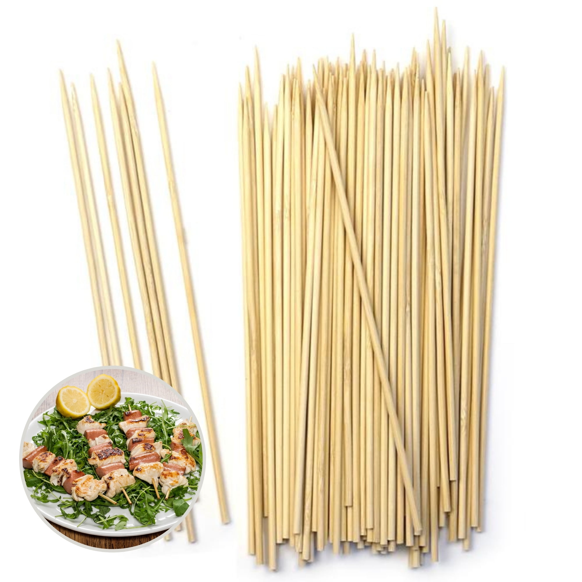 Bamboo BBQ Skewers Sticks 10in Wooden Kebab Fruit Barbecue 