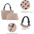 thumbnail image 4 of Woven Tote Bags for Women Hollow out Handmad Woven Leather Shoulder Bag Top-handle Purse Shopper Bag Beach Bag, 4 of 6
