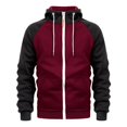 thumbnail image 4 of Evdexr Mens Zip Up Hoodie Long Sleeve Hooded Sweatshirt with Pockets 2026 Winter Trendy Athletic Jacket Slim Fit Lightweight Color Block Hoodies L, 4 of 6