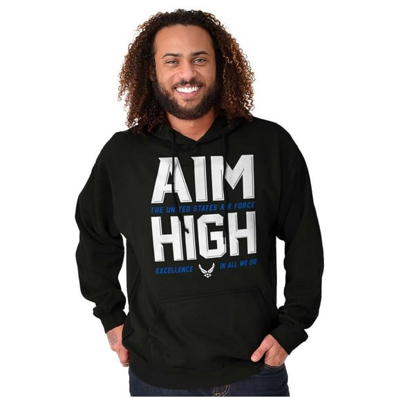US Air Force Aim High USAF Logo Hoodie Sweatshirt Women Men Brisco Brands S