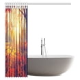 thumbnail image 2 of MYPOP Autumn Fall Farm House Decor Shower Curtain Set, Beautiful Autumn Trees and Leaves in Sun Rays Print Fabric Bathroom Shower Curtain, 60 X 72 Inches, 2 of 2