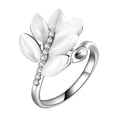 thumbnail image 4 of Elegante de piedra de ópalo de de imitación de moda 6/7/8 plata Zulema  Anillo de la venda del Rhinestone, 4 of 4